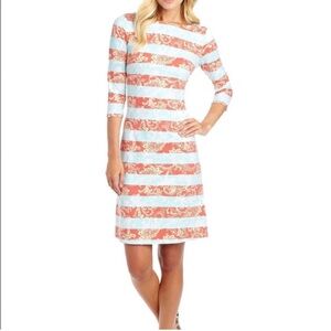 J. MClaughlin Paisley Striped Catalina Sheath Dress Size M